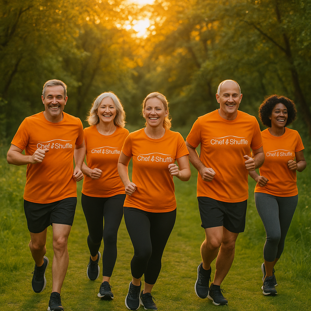 Run Club members enjoying a gentle run through the park